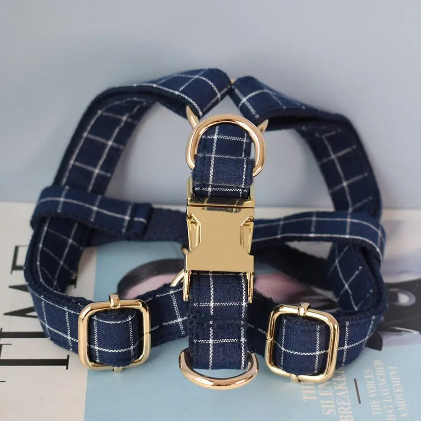dog harness Plaid Harness and Leash Set WLP Company