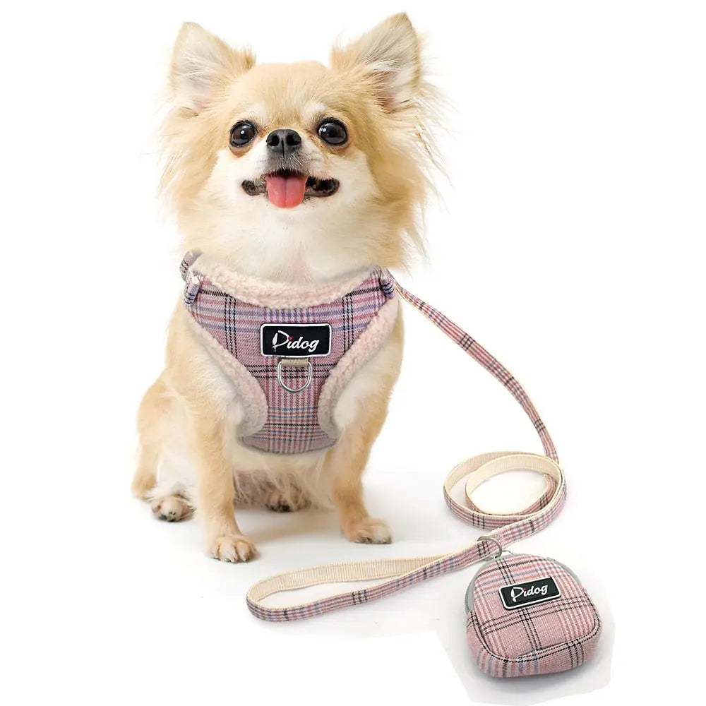dog vest Dog Warm Plaid Vest with Leash WLP Company