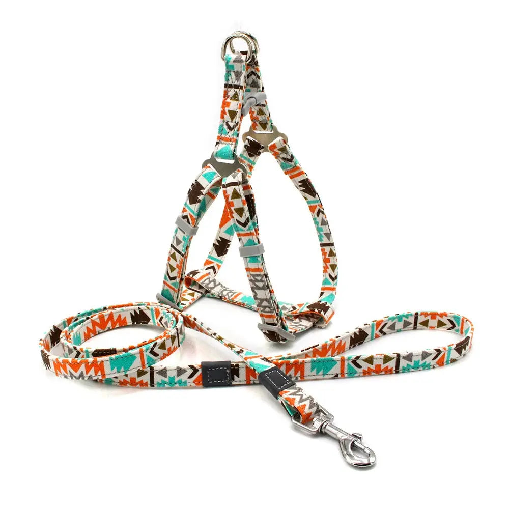 dog harness Boho Print Harness with Leash WLP Company