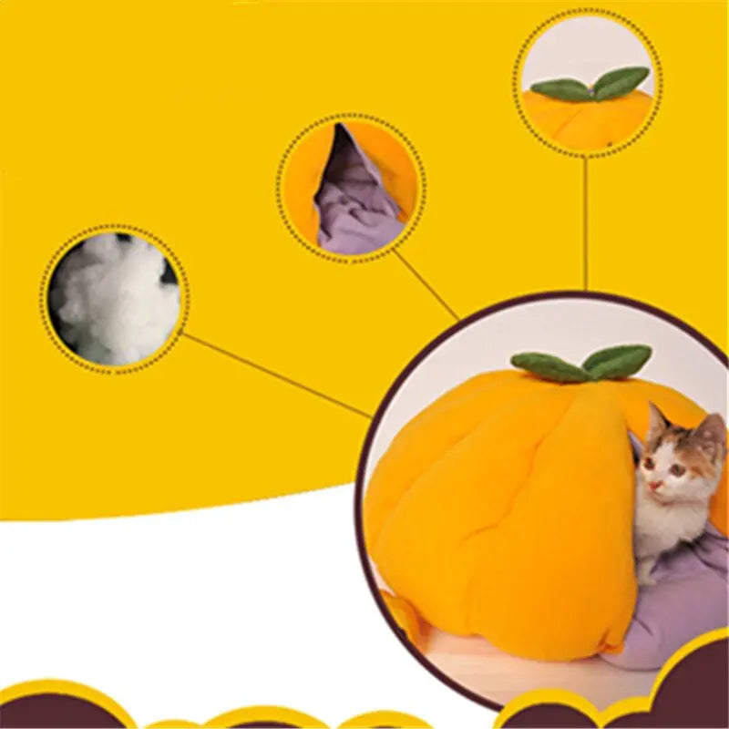 cat nest Y Deep Sleep Pumpkin Nest Semi-Enclosed WLP Company