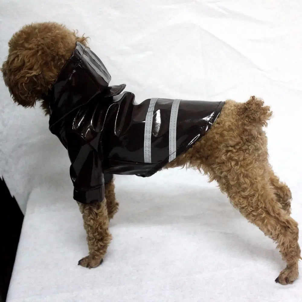 Glossy Leather Waterproof Dog Raincoat - Premium Weather Protection WLP Company