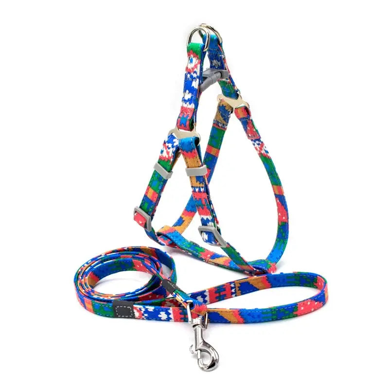 dog harness Boho Print Harness with Leash WLP Company
