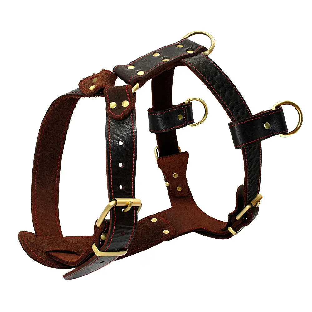 Adjustable Genuine Leather Dog's Harness - Premium Comfort & Durability WLP Company