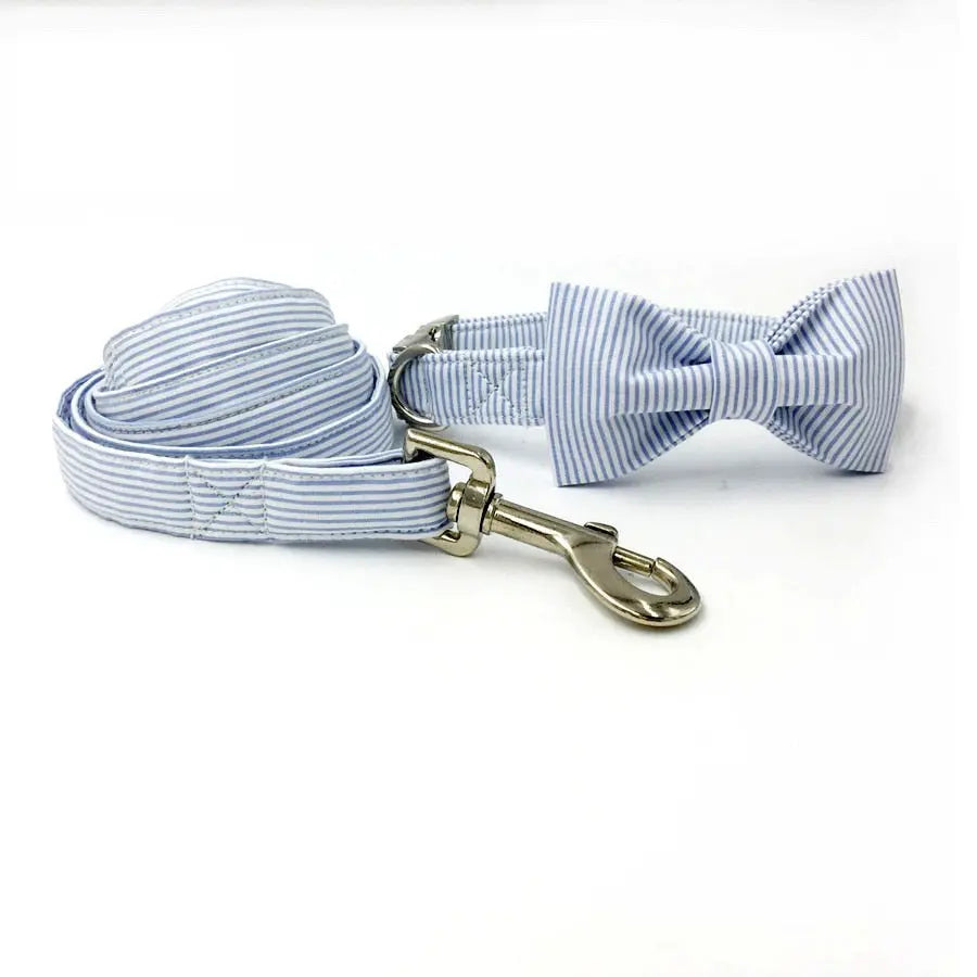 dog collar Stylish & Durable Dog's Striped Collar and Leash Set WLP Company