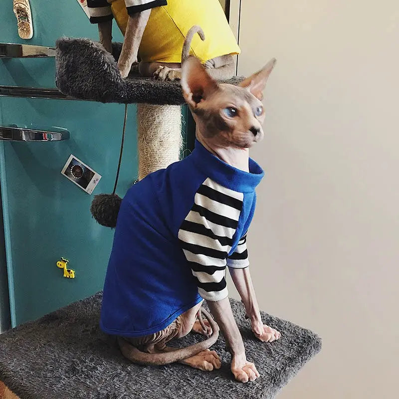 Stylish Cotton Printed Sweater with Necklace for Cats - Fashion Forward Feline Wear WLP Company