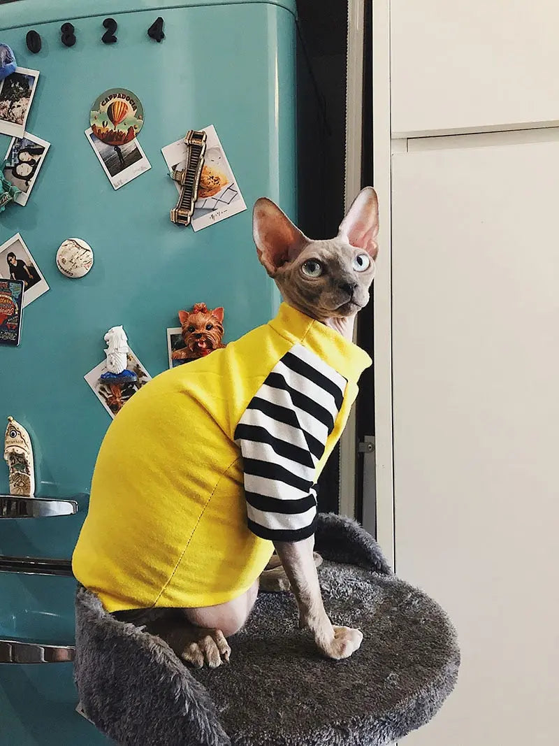 Stylish Cotton Printed Sweater with Necklace for Cats - Fashion Forward Feline Wear WLP Company