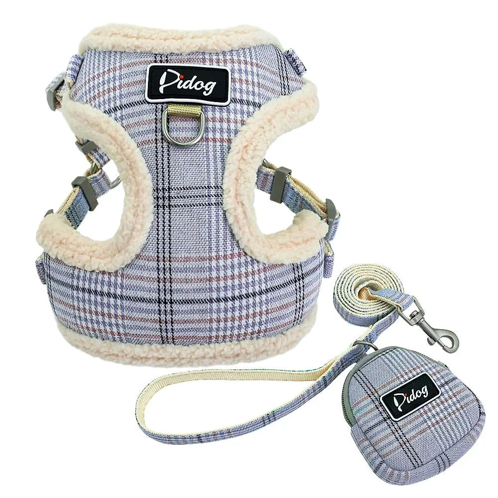 dog vest Dog Warm Plaid Vest with Leash WLP Company