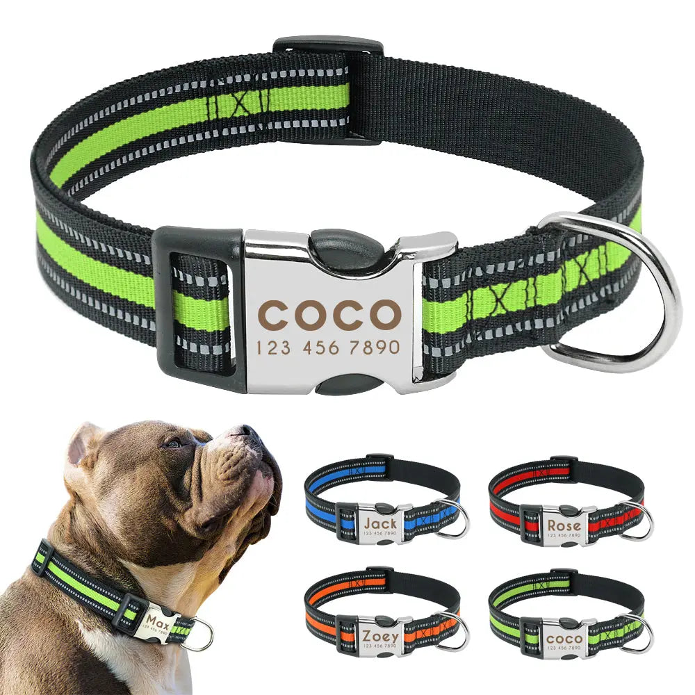dog collar Dog's Striped Reflective Collar WLP Company