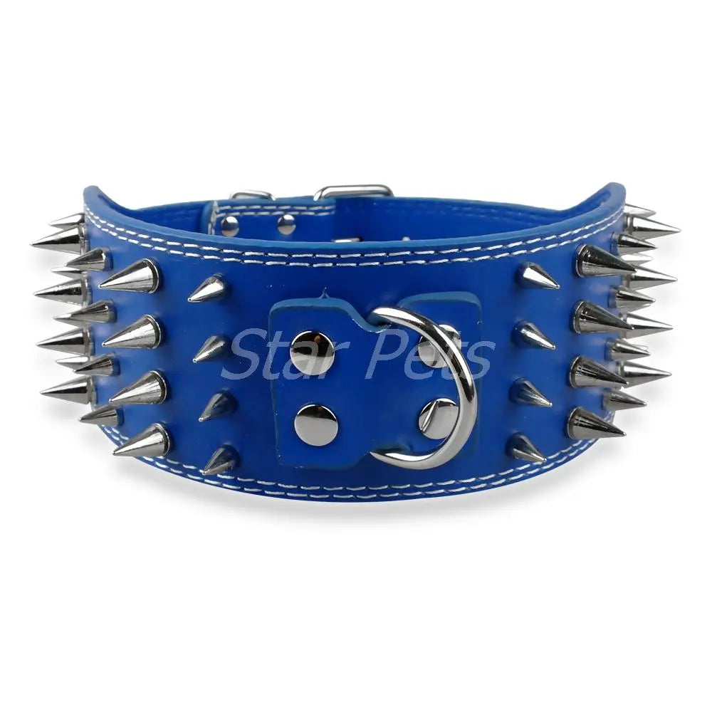 spiked leather collar Wide Leather Collar WLP Company