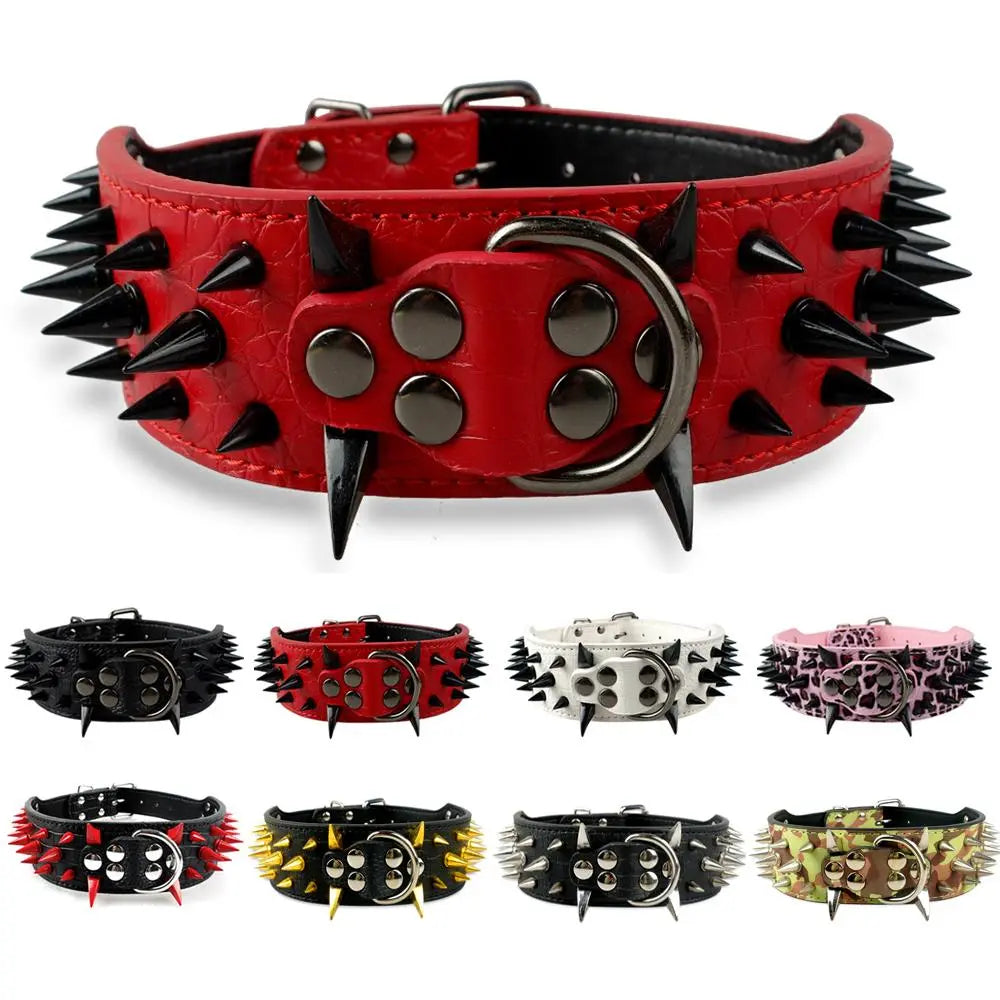 Spiked Leather Dog Collar WLP Company