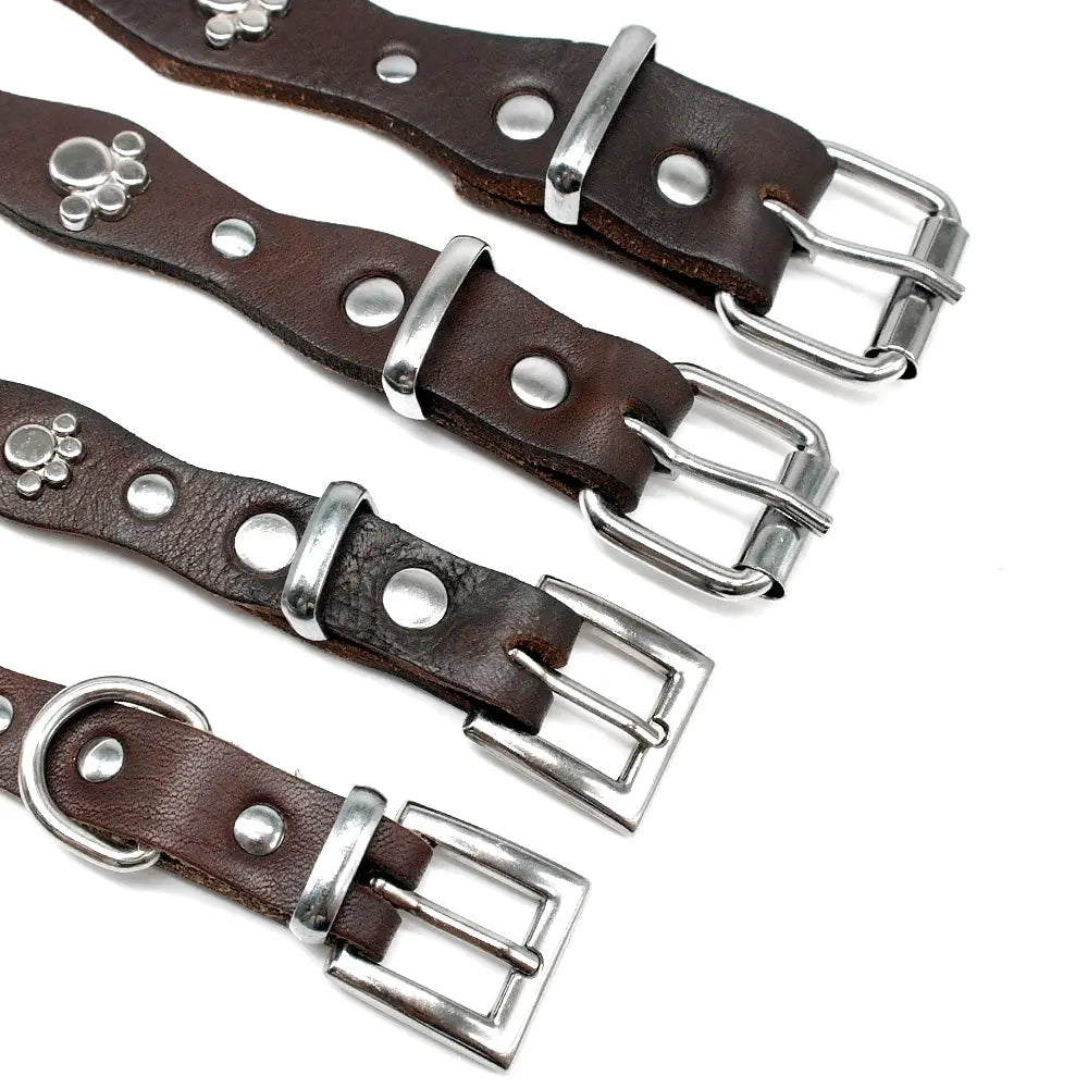 premium leather dog collar Genuine Leather Dog Collar - Timeless Elegance & Comfort WLP Company