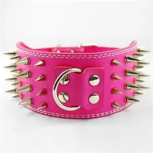 spiked leather collar Wide Leather Collar WLP Company