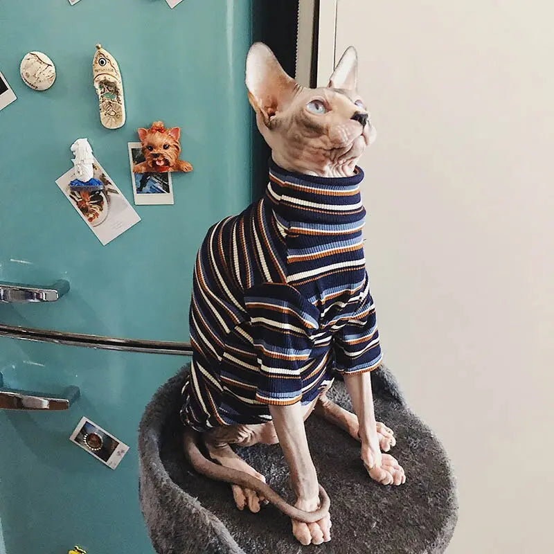 Stylish Cotton Printed Sweater with Necklace for Cats - Fashion Forward Feline Wear WLP Company