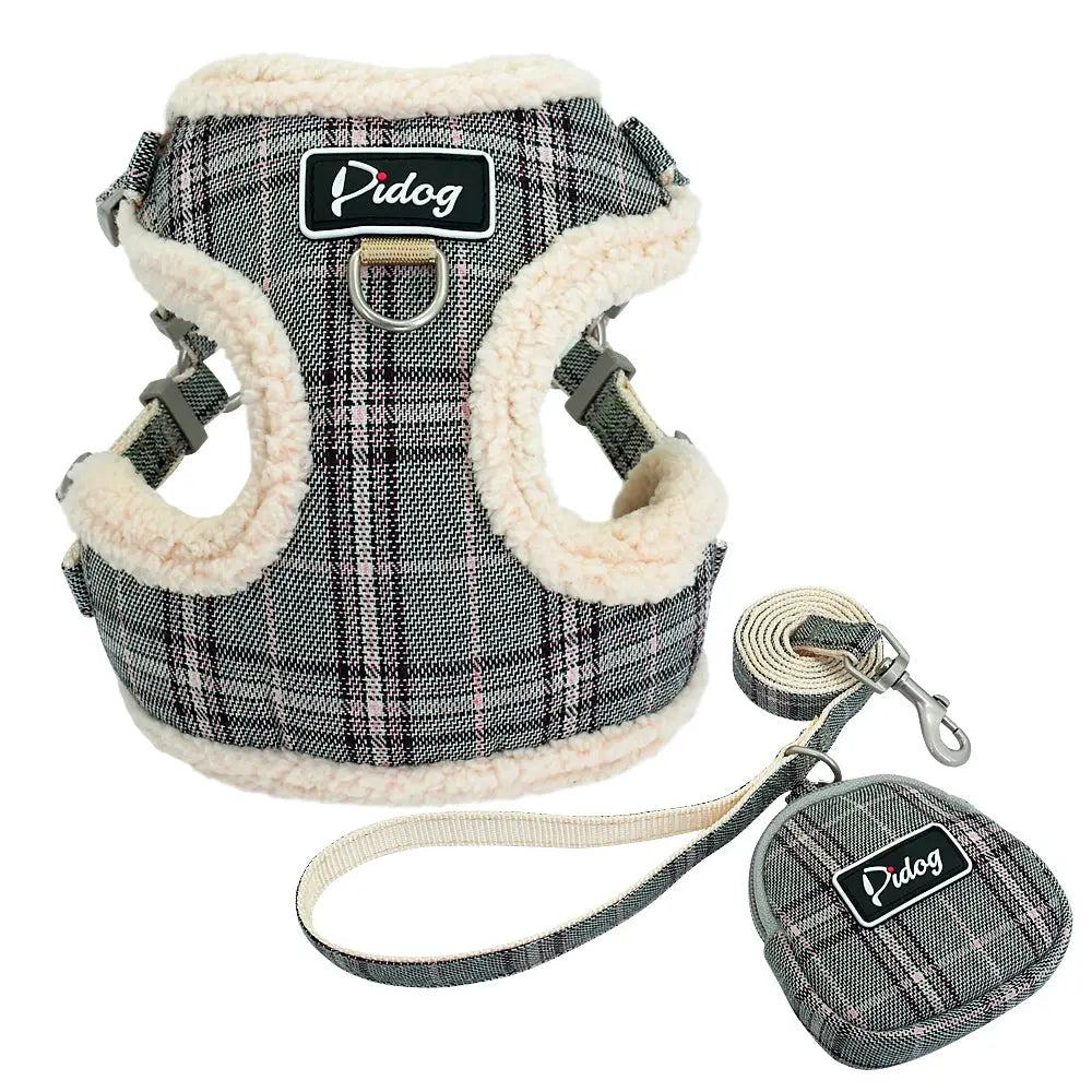 dog vest Dog Warm Plaid Vest with Leash WLP Company
