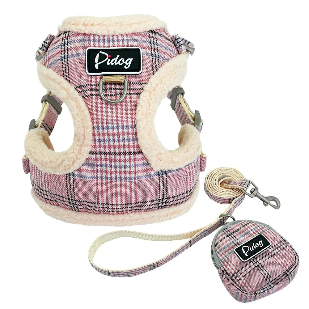 dog vest Dog Warm Plaid Vest with Leash WLP Company