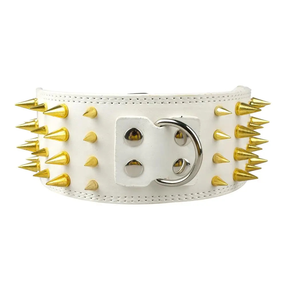 spiked leather collar Wide Leather Collar WLP Company