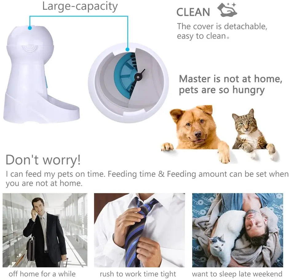 Iseebiz 3L Automatic Pet Feeder With Voice Record - Smart Feeding Solution