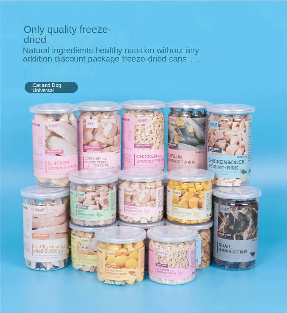 Pet Snacks Canned Freeze-Dried Chicken, Duck, Beef, and Quail Eggs WLP Company
