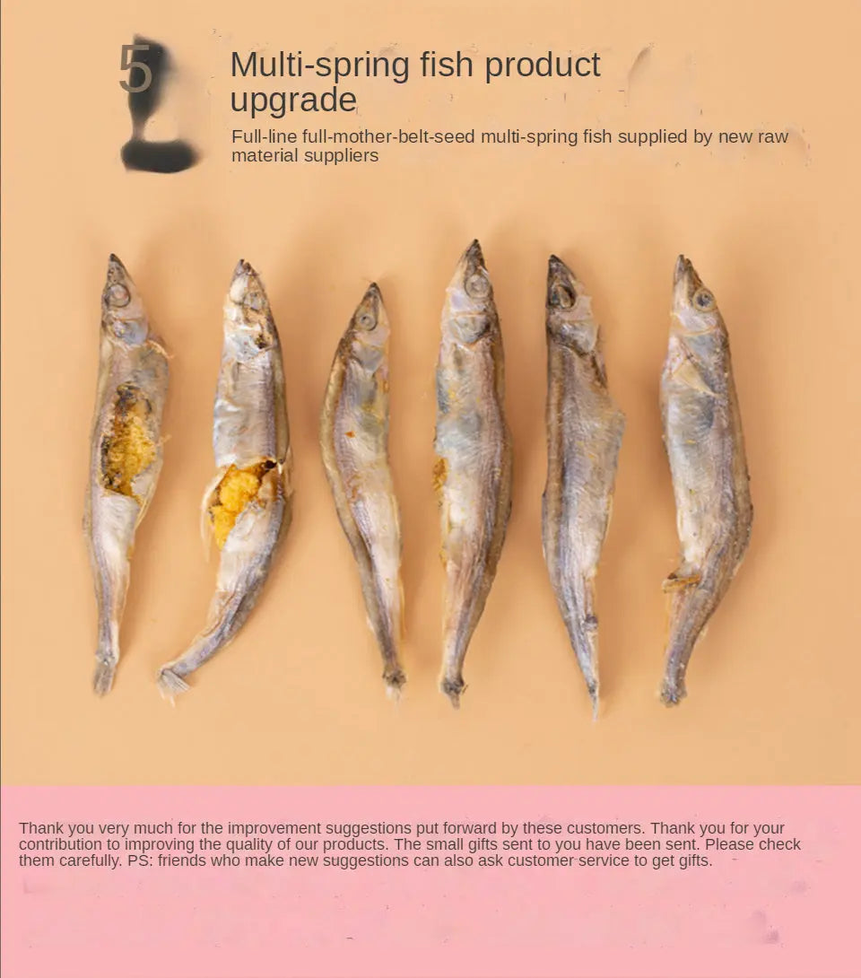 freeze-dried fish Freeze-dried spring fish, cat snacks, dried small fish, pet dogs, freeze-dried beautiful hair and teeth cleaning WLP Company