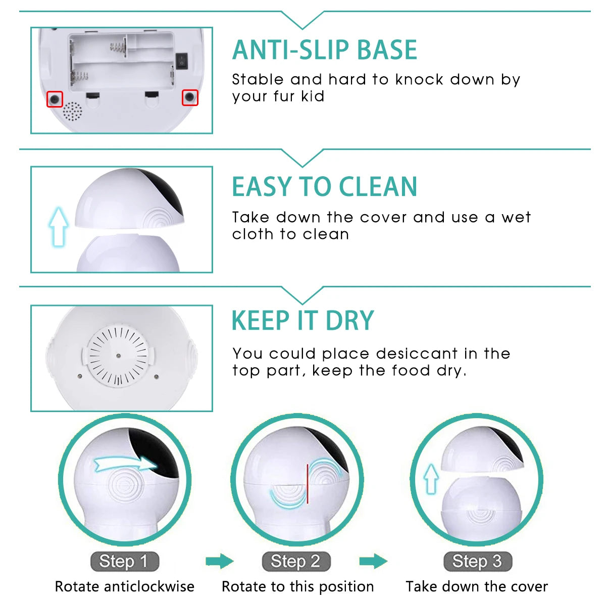 Iseebiz 3L Automatic Pet Feeder With Voice Record - Smart Feeding Solution