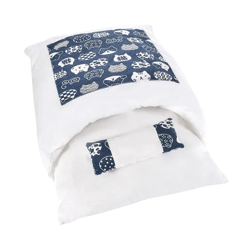 Removable Dog Cat Sleeping Bag - 2-in-1 Cave Bed & Mat Winter Warm WLP Company