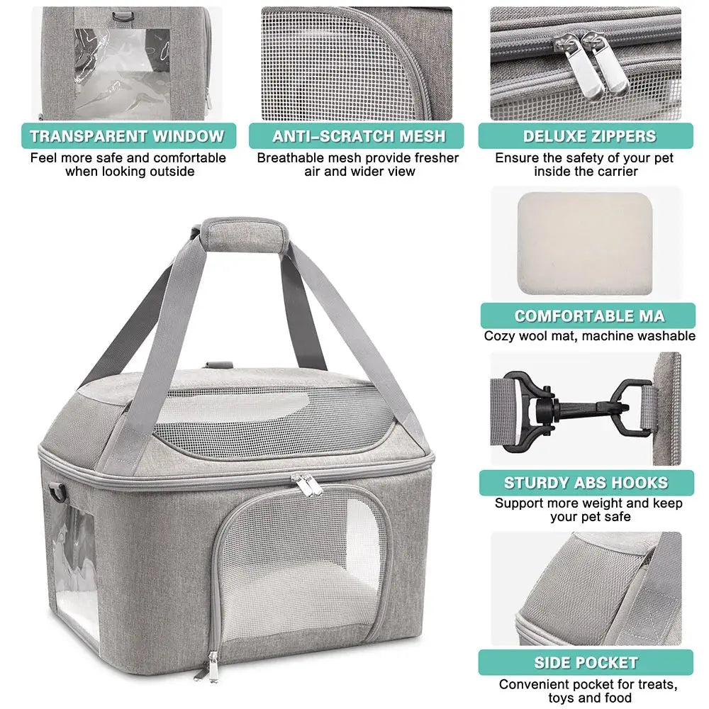 Dog Backpack Breathable Pet Portable Foldable Carrier Bag Travel Airline Approved Transport Bag For Small Dogs And Cats Outgoing WLP Company
