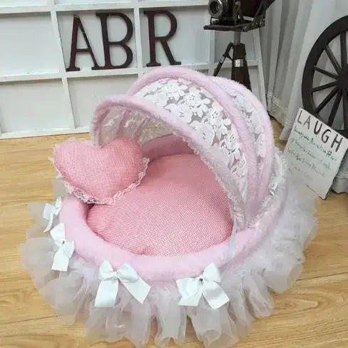 High-End Comfort Luxury Pet Bed - Coral Velvet Cradle with Aluminum Bracket WLP Company