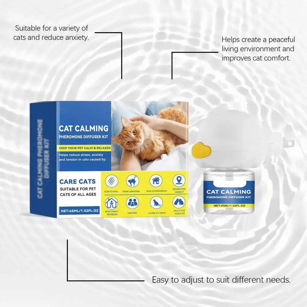 Cat Calming Diffuser Cat Emotion Diffuser 45ml Long Lasting Pheromone Plug-in Relaxants Calm Relaxing Home Cat Calm Relaxing WLP Company