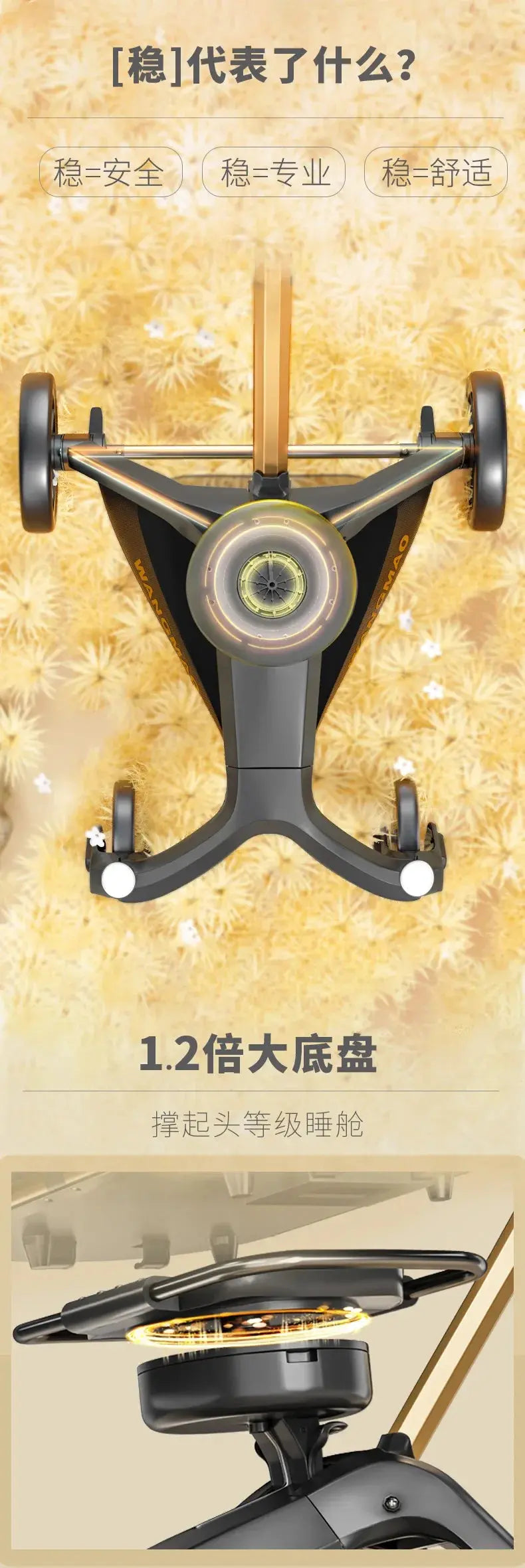 Luxury Dog Stroller Artifact Car Portable Split Folding Small Pet Cart Pet Stroller Dog Trolley Stroller for Cat WLP Company
