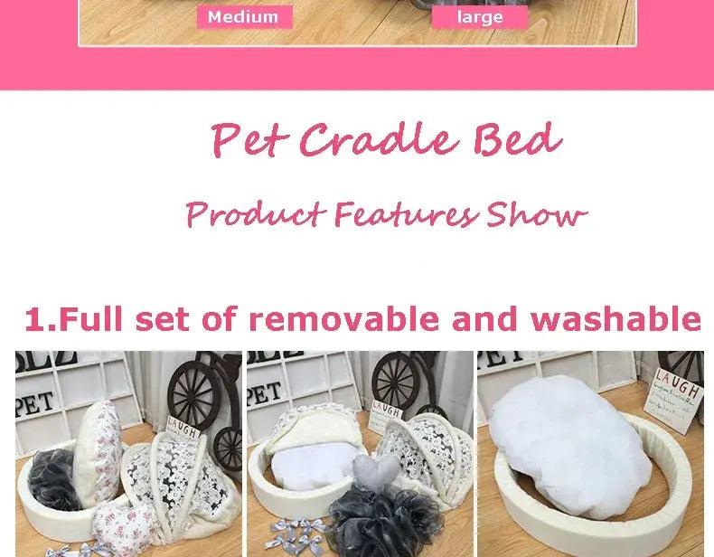 High-End Comfort Luxury Pet Bed - Coral Velvet Cradle with Aluminum Bracket WLP Company