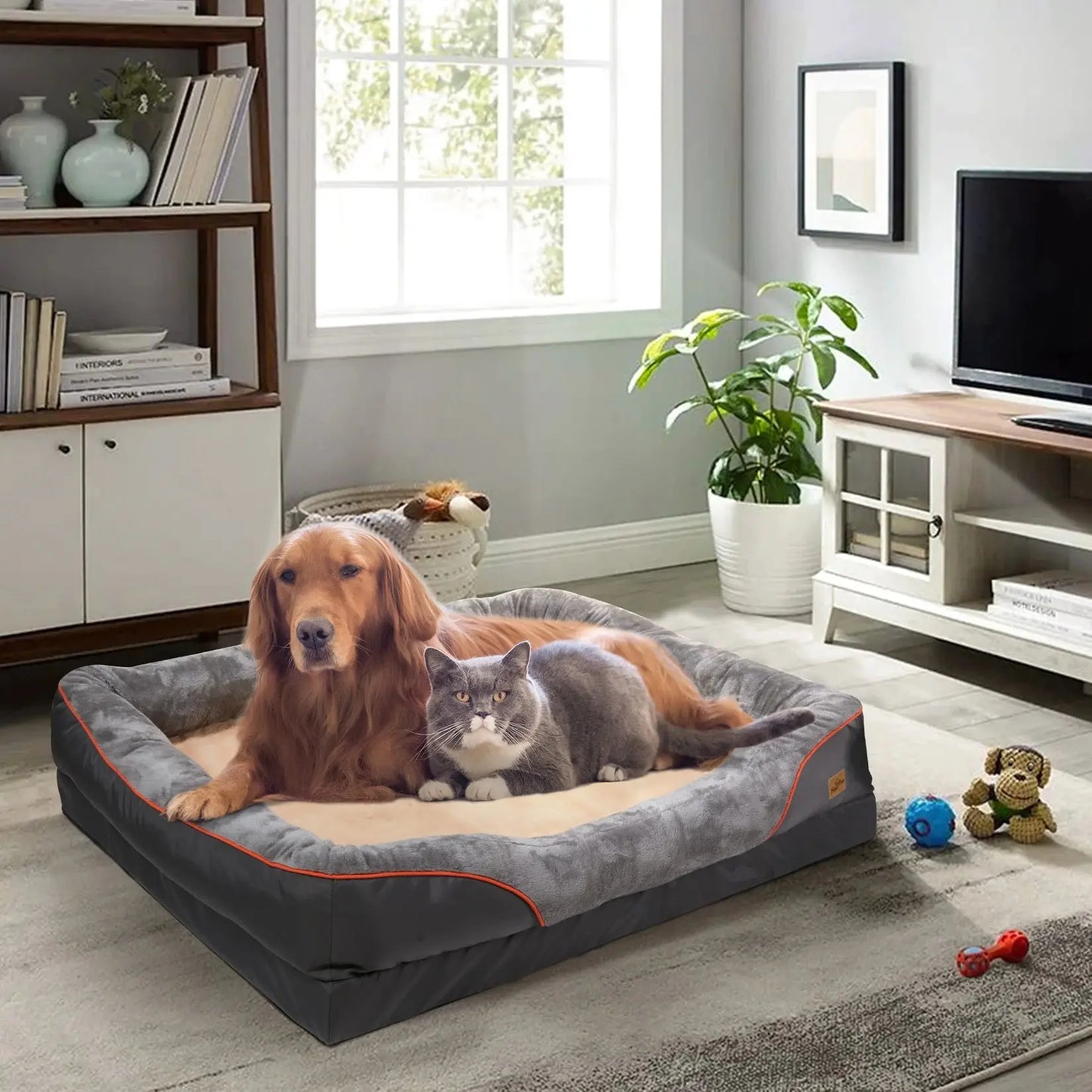 Jumbo Large Orthopedic Dog Bed Memory Foam Quilted Bolstered Pet Sofa Couch Elevated Cushion Warm Waterproof Mattress WLP Company