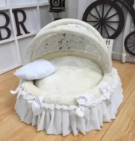 High-End Comfort Luxury Pet Bed - Coral Velvet Cradle with Aluminum Bracket WLP Company