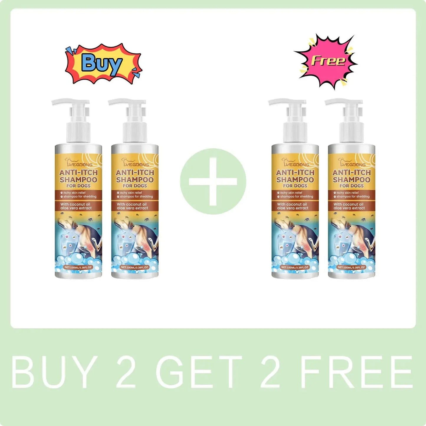 Dog Shampoo Conditioner Moisturizing for Sensitive Skin PH Balanced Anti Itching Flea Killer Dirt Mite Removal Pet Cleaning Foam WLP Company