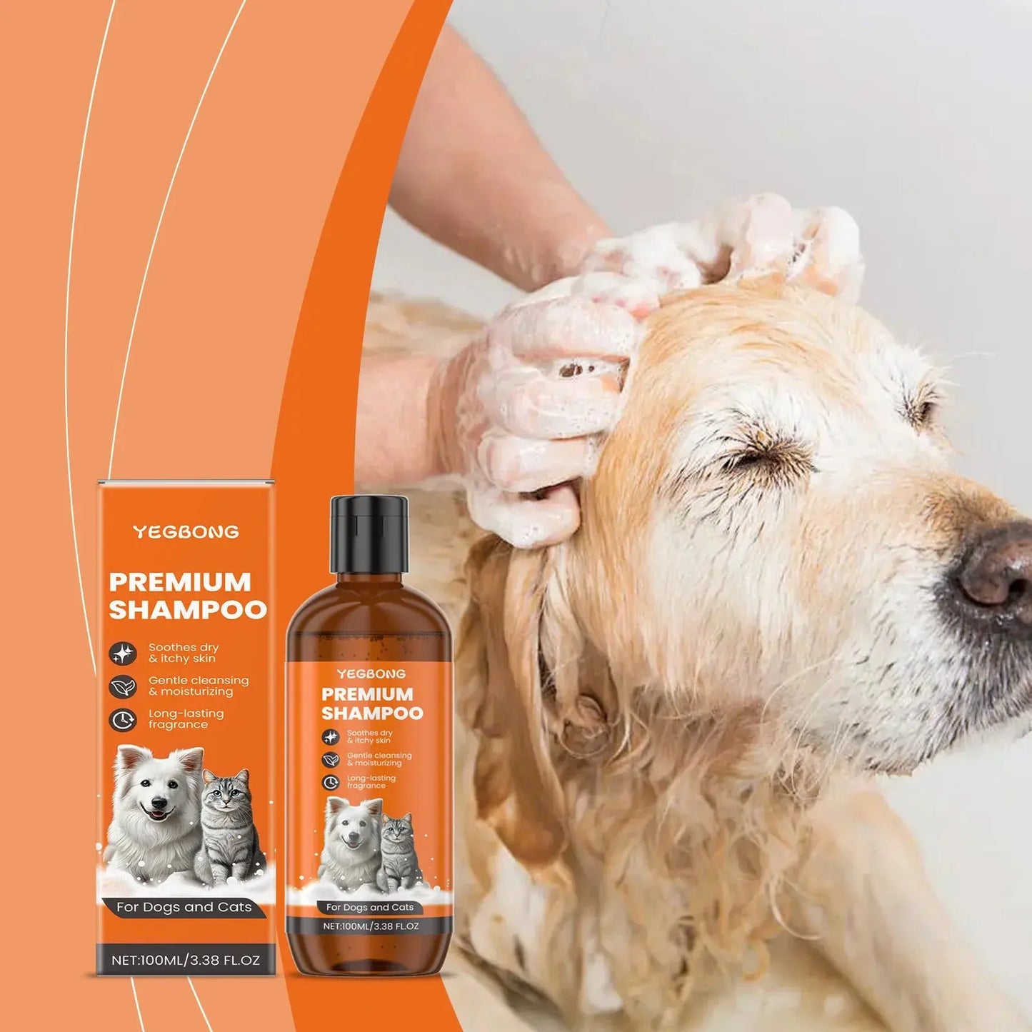 Natural Pet Shampoo for Dogs & Cats, Coconut Oil Derivative Formula WLP Company