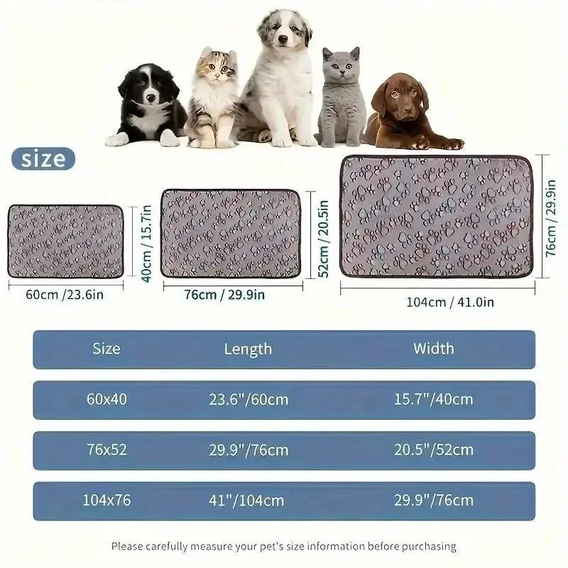 Cute Flannel Pet Blanket Cartoon Dog Paw Print Blanket Pet Mat for Cats and Dogs Warm and Comfortable Blanket for Puppy Kitten WLP Company