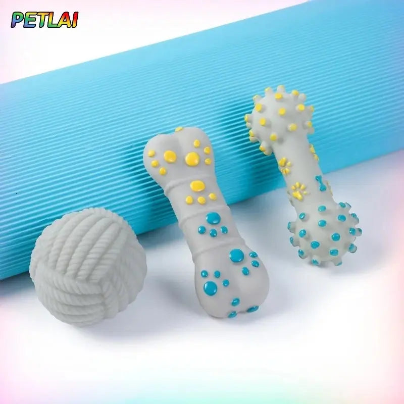 dog toys Dog sound Toys Chew bone stick ball Interactive bone barbell pet cat Summer Anti-stress Educational Walking Barking Toy Supplies WLP Company