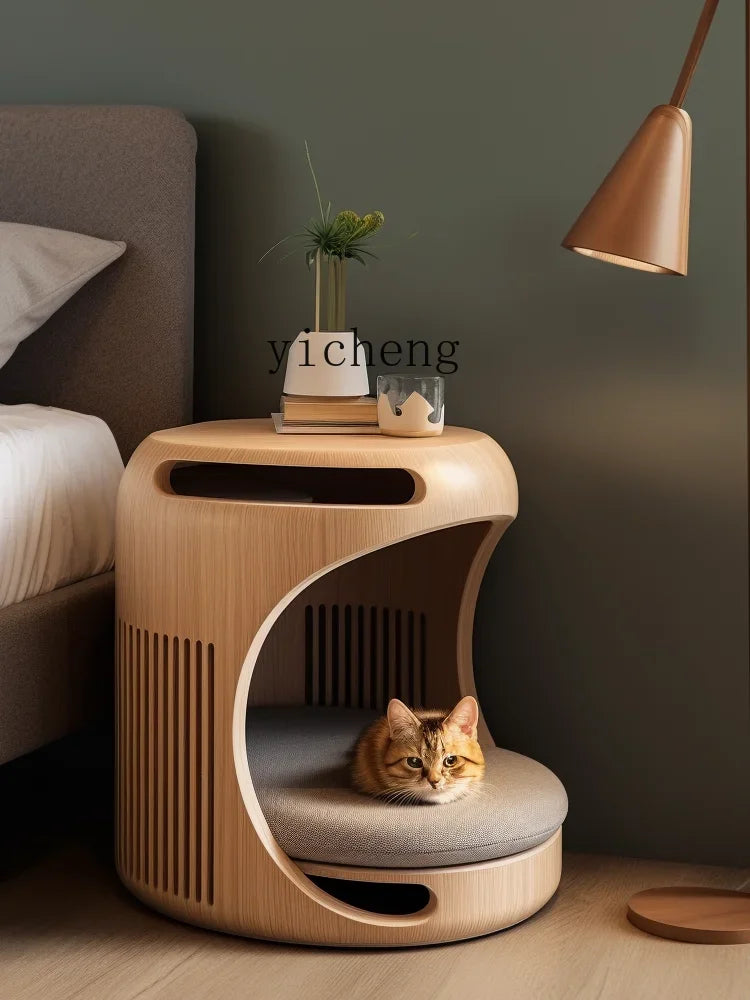 Warm Semi-Enclosed Cat House - Coffee Table Bedside Array Cabinet
