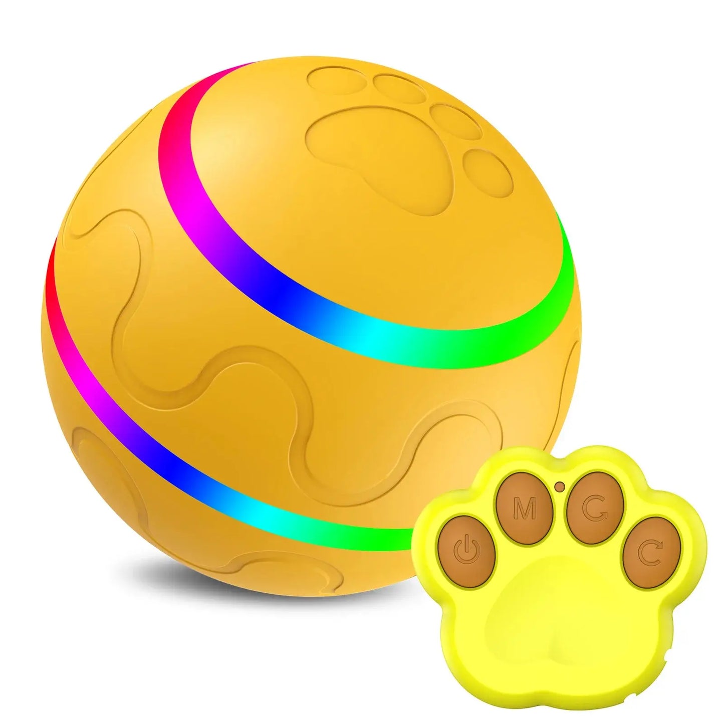 interactive pet toy Smart Interactive Pet Ball Remote Control Flashing Rolling Jumping Rotating Waterproof Dog Chew Toy Ball for Aggressive Chewers WLP Company