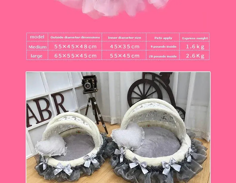 High-End Comfort Luxury Pet Bed - Coral Velvet Cradle with Aluminum Bracket WLP Company