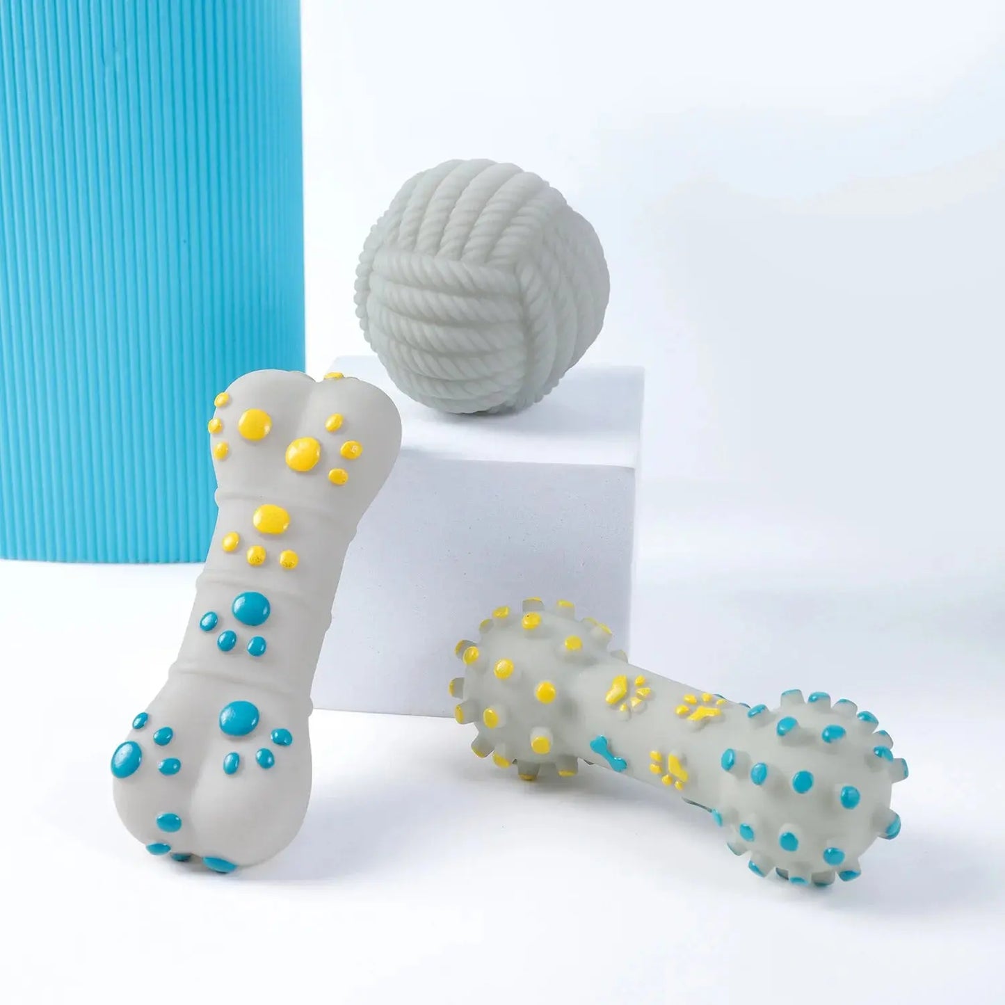 dog toys Dog sound Toys Chew bone stick ball Interactive bone barbell pet cat Summer Anti-stress Educational Walking Barking Toy Supplies WLP Company
