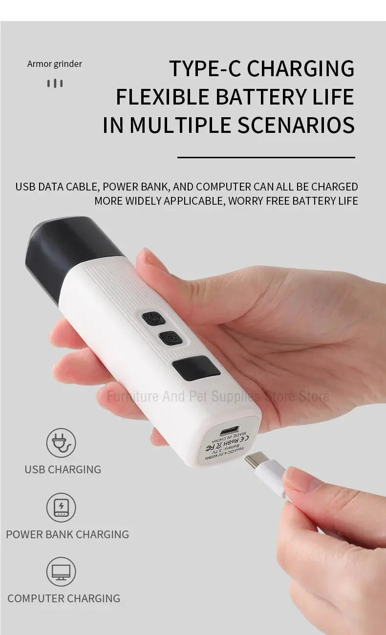 Electric Dog Nail Clippers for Dog Nail Grinders Rechargeable USB Charging LED Light Pet Quiet Cat Paws Nail Grooming Supplies WLP Company