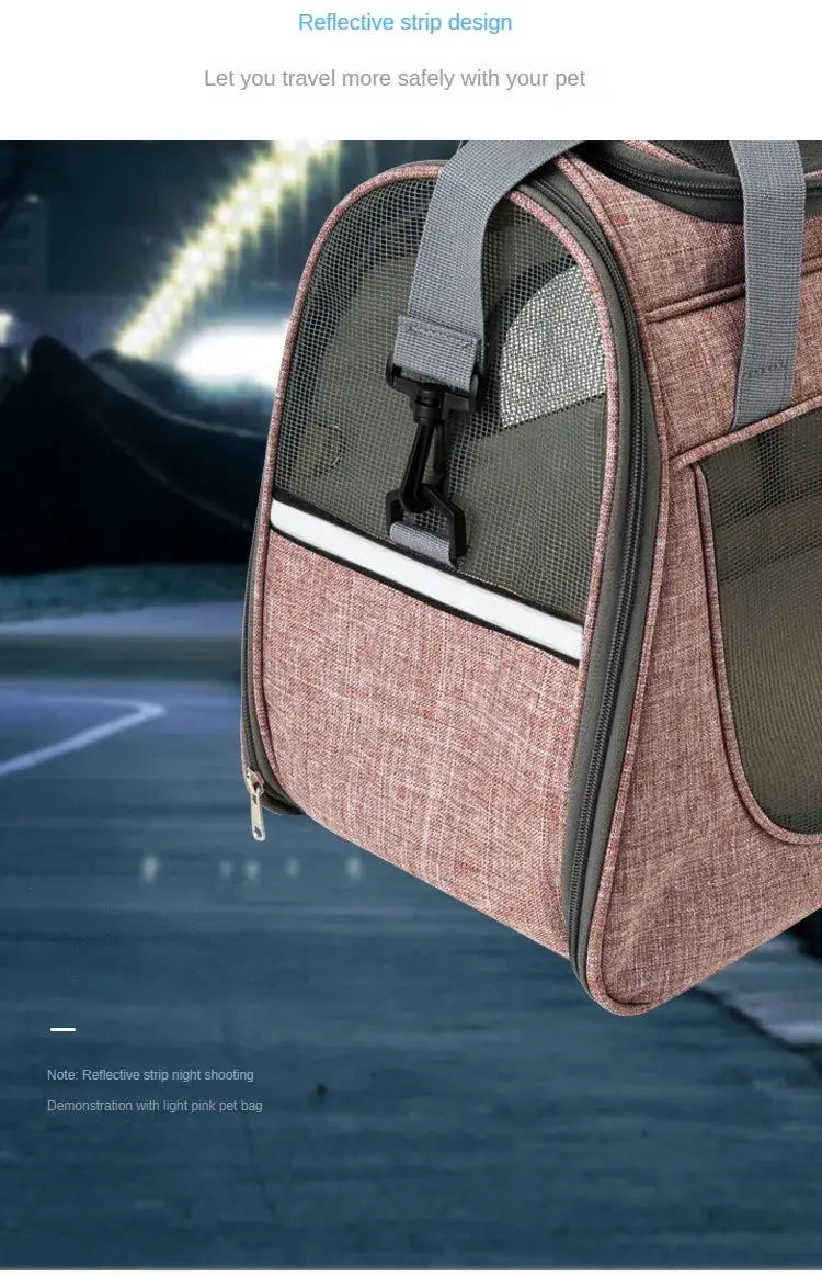 Portable Cat Bag Car-mounted Large Side Window Can Be Equipped with Trolley Pet Bag Breathable Travel Shoulder Folding Cat Bag WLP Company