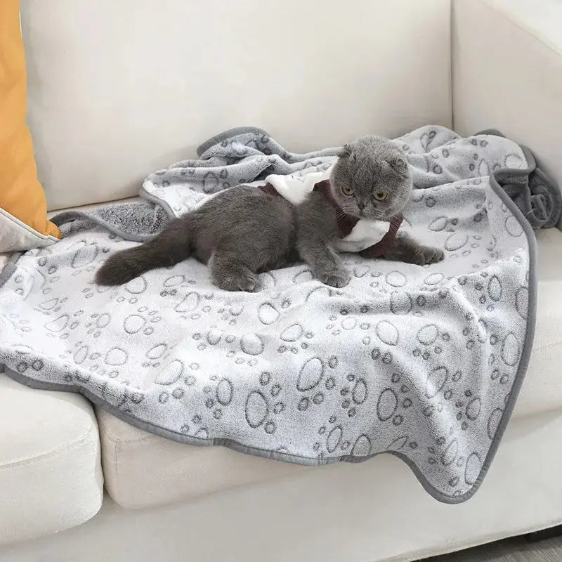 Dog Bed Mat Blanket Soft Fluffy Pet Sleeping Blanket Cute Paws Pattern Pet Travel Mat Warm Comfortable Blankets for Cat Dogs WLP Company