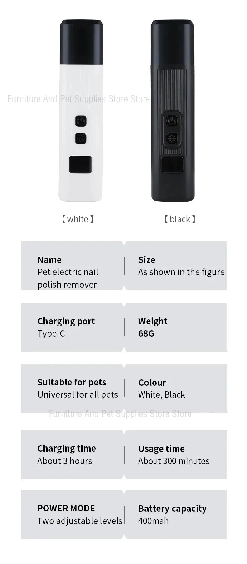 Electric Dog Nail Clippers for Dog Nail Grinders Rechargeable USB Charging LED Light Pet Quiet Cat Paws Nail Grooming Supplies WLP Company