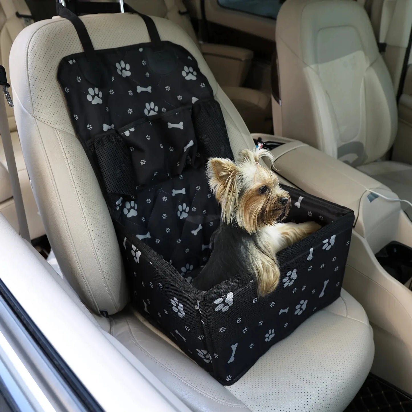 2025 New Dog Car Seat with Storage Pockets,Scratch Proof Durable Pet Booster Car Front Seat for Small Medium Dog 강아지 가방 WLP Company