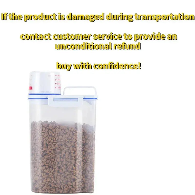 1.5kg/2kg Pet Food Storage Container Cat Food Bin Airtight Moisture Proof Dog Food Bucket Fish Food Container Cat Food Canister WLP Company