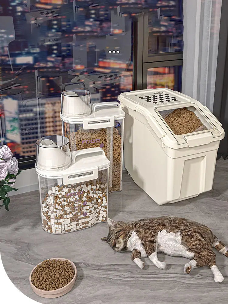 Sealed Cat Food Storage Bucket Vacuum Preservation Tank for Dog Food Moisture-proof and Dehumidifying Pet Dog Snack Storage Box WLP Company