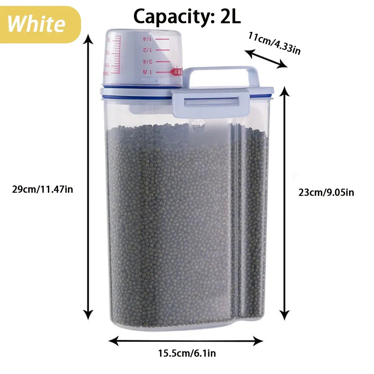 dog food storage Pail Plastic Storage Tank with Measuring Cup Container Moisture-proof Sealed Jar Pet Supplies Accessories WLP Company