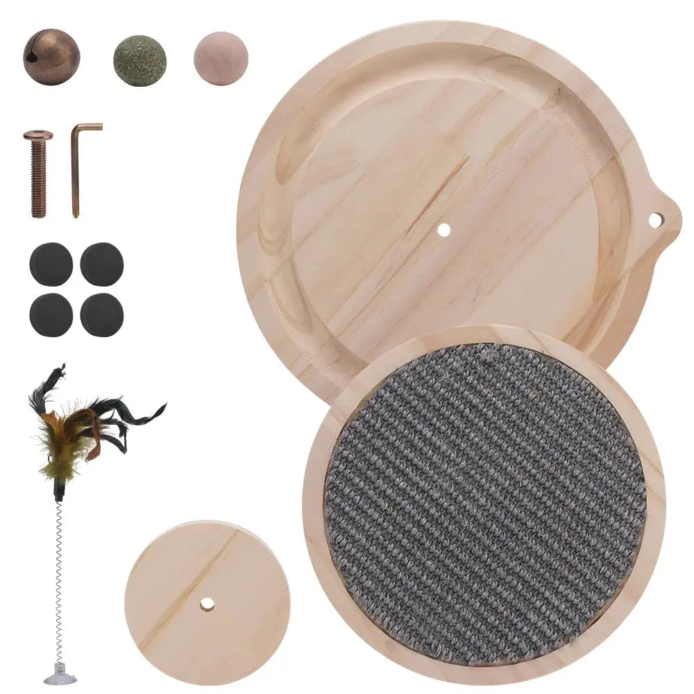 Cat Scratcher Cat Natural Sisal Scratching Pad Kitten Interactive Toy with Ball Track Ball for Chasing Hunting Mental Physical WLP Company