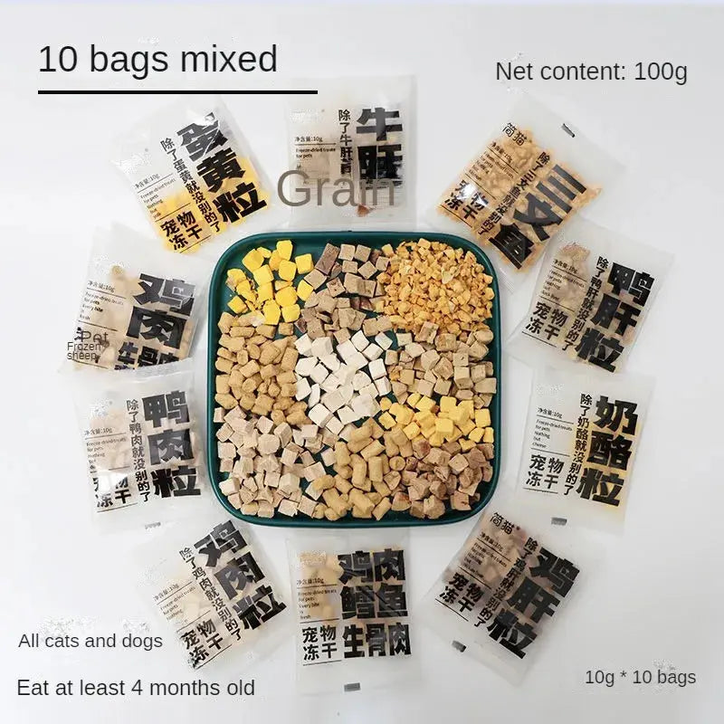 pet snacks Freeze-Dried Snacks: Chicken, Duck, Raw Bone Meat for Dogs and Cats WLP Company